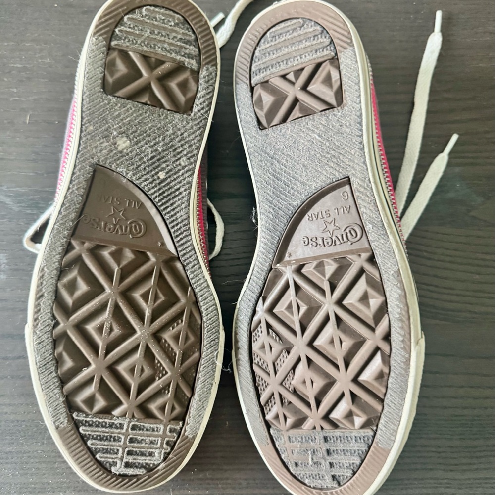 Converse Women's Gray with Pink Trim Low Top Sneakers - Picture 5 of 5
